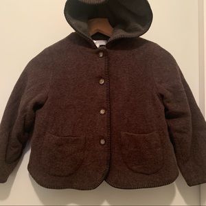 Cacharel brown hooded button down jacket sz 118